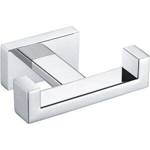 Angle Simple Double Towel Hook Polished Chrome 304 Stainless Steel Bathroom Hook